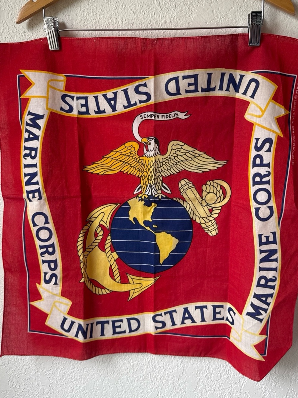 US Marine Corps Emblem Bandana Scarf - Red, Gold, Navy